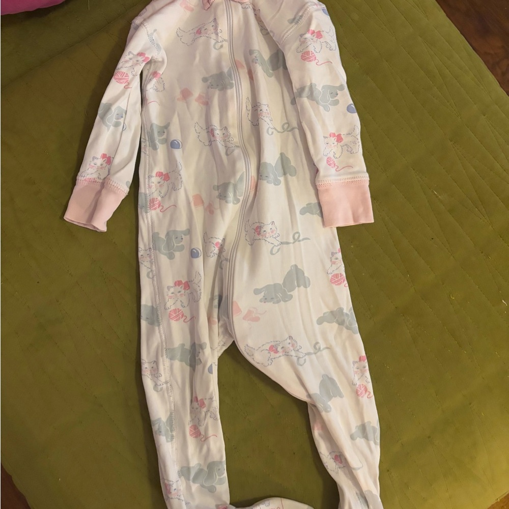 Kids One Piece Pajama - Pink Elephant Print